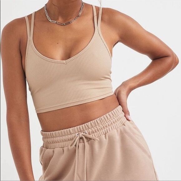 For Love And Lemons Tops - For Love and Lemons Tan Eva Crop Top Camisole XS